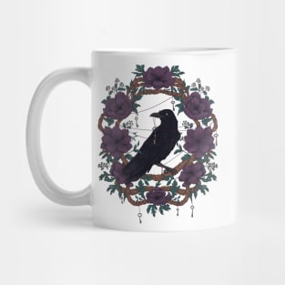 The Keeper - Raven and Skeleton Key Illustration Mug